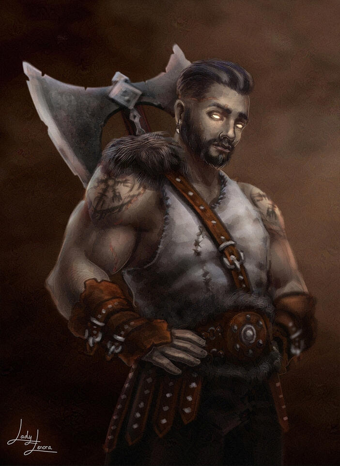 Aasimar barbarian Garrison | D&amp;D
